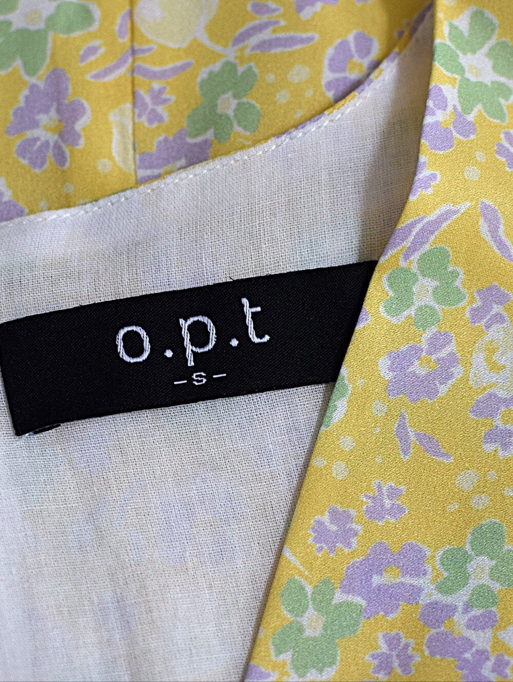 Anthropologie OPT enata Yellow Floral Flutter Sleeve High Slit Midi Dress Sz S - Picture 11 of 12